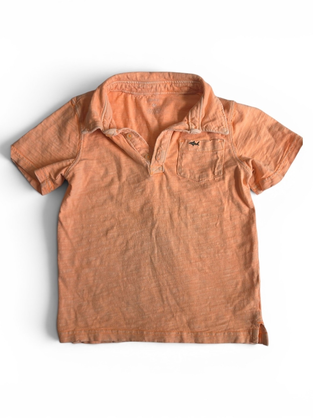 Carter's Kids Short Sleeve Polo Shirt Shark Pocket - Peach 4t